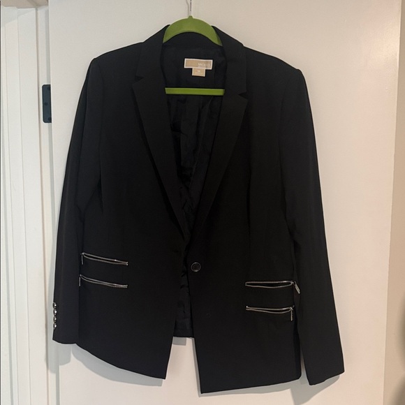 Michael Kors Jackets & Blazers - Michael Kors Black Blazer with Silver Zipper Details